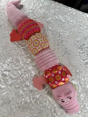 Awotoy Plush Pink Multi-Texture Learning Caterpillar Toy for Kids